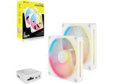 Corsair iCUE LINK LX140-R RGB PWM Reverse Fans 2x pack White снимка №2 Corsair iCUE LINK LX140-R RGB PWM Reverse Fans 2x pack White снимка №2