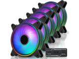 Описание и цена на вентилатори » комплект EZDIY-FAB Moonlight Black RGB PWM 120mm - 5 Pack