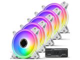 Описание и цена на вентилатори » комплект EZDIY-FAB Moonlight White RGB PWM 120mm - 5 Pack
