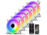Описание и цена на вентилатори » комплект EZDIY-FAB Moonlight White RGB PWM 120mm - 6 Pack