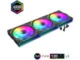 Gamemax Fan Pack 3-in-1 3x120mm Black Reverse Daisy-Chain ARGB снимка №2 Gamemax Fan Pack 3-in-1 3x120mm Black Reverse Daisy-Chain ARGB снимка №2