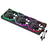 Gamemax Gamemax Комплект вентилатори Fan Pack 3-in-1 3x120mm - FN12A-N2 WL-R - Reverse, Daisy-Chain, A-RGB 9501-0201R0043 NEW снимка №2