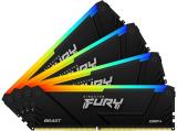128 GB = KIT 4X32GB DDR4 3600 за компютър Kingston FURY Beast Black RGB KF436C18BB2AK4/128 снимка №2