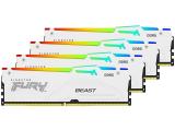 64 GB = KIT 4X16GB DDR5 6000 за компютър Kingston FURY Beast White RGB Intel XMP KF560C40BWAK4-64 снимка №2