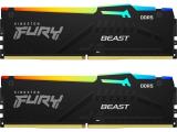 128GB = KIT 2x64GB DDR5 5600 за компютър Kingston FURY Beast RGB KF556C36BBEAK2-128 снимка №2