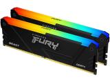 64GB = KIT 2X32GB DDR4 3200 за компютър Kingston FURY Beast RGB Black KF432C16BB2AK2/64 снимка №2