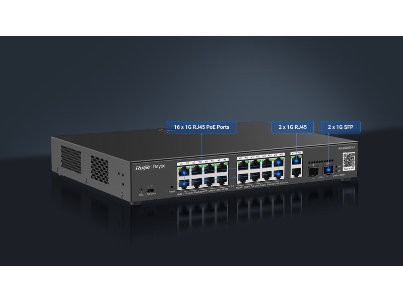 RG-ES220GS-P 20-Port Gigabit Smart Cloud Managed PoE Switch
