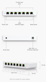 Ubiquiti Комутатор Ubiquiti USW-Ultra, 7-порта PoE+ GbE, 1x PoE++ input. 42W NEW снимка №5