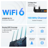 TP-Link Безжичен рутер TP-LINK Archer AX55 Pro, AX3000, 4xGbE, 1x2.5GbE, 4x ант. USB 3.0 NEW снимка №4 TP-Link Безжичен рутер TP-LINK Archer AX55 Pro, AX3000, 4xGbE, 1x2.5GbE, 4x ант. USB 3.0 NEW снимка №4