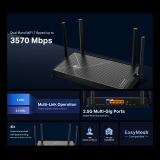 TP-Link Безжичен рутер TP-Link Archer BE230,BE3600,WiFi7,2x2.5GbE,3xGbE,1xUSB3.0,4x ант. NEW снимка №4 TP-Link Безжичен рутер TP-Link Archer BE230,BE3600,WiFi7,2x2.5GbE,3xGbE,1xUSB3.0,4x ант. NEW снимка №4