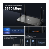 TP-Link Безжичен рутер TP-Link Archer BE220,BE3600,WiFi7,1x1 Gb.WAN port,4x1 Gb.LAN NEW снимка №4
