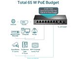 TP-Link 9-портов 10/100Mbps Desktop комутатор TL-SF1009P с 8-PoE+ порта снимка №4