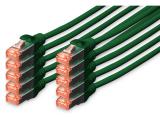 Digitus CAT 6 S/FTP patch cords 5m, 10 units, green лан кабел кабели и букси RJ-45 Цена и описание.