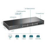 TP-Link Комутатор TP-LINK SG3428X, 24Gbit порта L2+, 4x10GE SFP+ слота, физ. стекира NEW снимка №4 TP-Link Комутатор TP-LINK SG3428X, 24Gbit порта L2+, 4x10GE SFP+ слота, физ. стекира NEW снимка №4