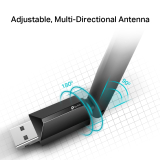 TP-Link Безжичен адаптер TP-LINK Archer T2U Plus, AC600, двулентов, USB 2.0, външна анте NEW снимка №4 TP-Link Безжичен адаптер TP-LINK Archer T2U Plus, AC600, двулентов, USB 2.0, външна анте NEW снимка №4