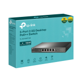 TP-Link Комутатор TP-Link TL-SG105PP-M2, 5 портов 2.5x GbE с 4 порта PoE++,неупр. NEW снимка №4 TP-Link Комутатор TP-Link TL-SG105PP-M2, 5 портов 2.5x GbE с 4 порта PoE++,неупр. NEW снимка №4