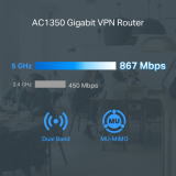 TP-Link Безжичен Рутер TP-Link ER605W, AC1350 WiFi Gateway, 5xGbE/3WAN,Omada NEW снимка №4 TP-Link Безжичен Рутер TP-Link ER605W, AC1350 WiFi Gateway, 5xGbE/3WAN,Omada NEW снимка №4