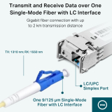 TP-Link Оптичен модул TP-Link SM321B-2, WDM Gbit SFP, LC, TX:1310nm/RX:1550nm,SM, 2км NEW снимка №3