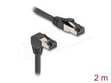 DeLock RJ45 Network Cable Cat.8.1 S/FTP 90° downwards angled / straight 2 m black снимка №2 DeLock RJ45 Network Cable Cat.8.1 S/FTP 90° downwards angled / straight 2 m black снимка №2