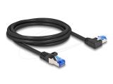 DeLock RJ45 Network Cable Cat.6A S/FTP straight / left angled 2 m black - кабели и букси