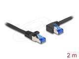DeLock RJ45 Network Cable Cat.6A S/FTP straight / left angled 2 m black снимка №2 DeLock RJ45 Network Cable Cat.6A S/FTP straight / left angled 2 m black снимка №2