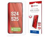 Описание и цена на аксесоари Displex Panzerglas 2D/ Clear (10H) fоr Samsung Galaxy S24/S25 Eco-Mounting frame Tempered Glas