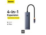 Baseus UltraJoy Series 4-in-1 USB-C Hub To USB 3.0 Extention - Grey снимка №2 Baseus UltraJoy Series 4-in-1 USB-C Hub To USB 3.0 Extention - Grey снимка №2