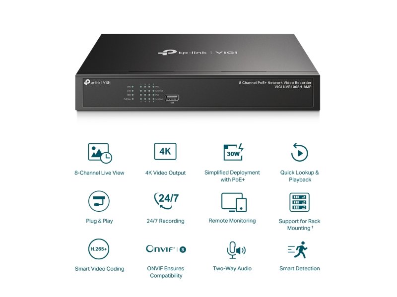 VIGI 8 Channel PoE+ Network Video Recorder