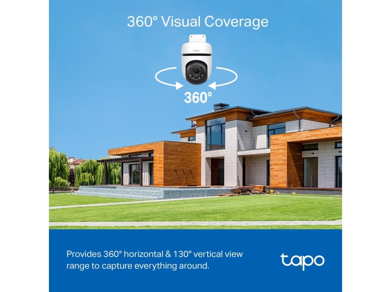 Tapo C510W 360° визуален обхват